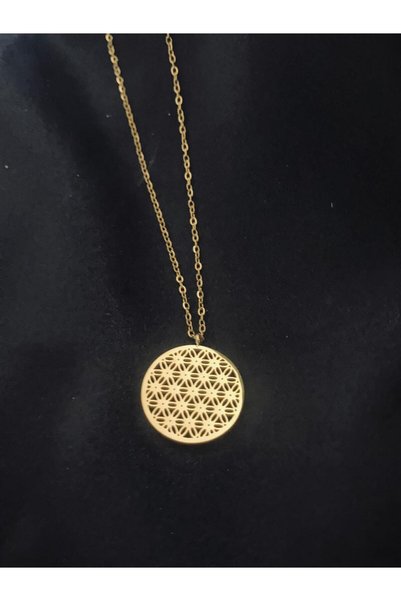 KANERUZ Gold Color Stainless Steel Flower of Life Necklace