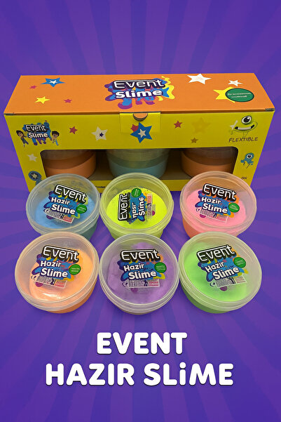 EVENT 6 Farklı Renk Slime Set Hazır Slaym Oyun Hamuru
