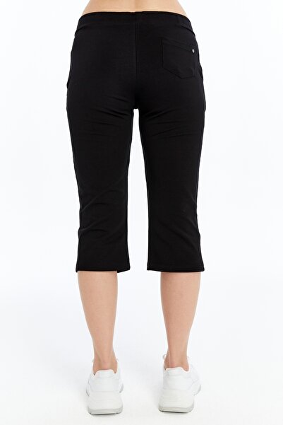 AXXEL Kadın Kapri Siyah Büyük Beden Eşofman Altı K-225