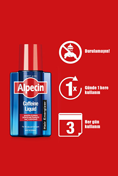 ALPECİN Caffein Liquid - Kafeinli Dökülme Karşıtı Saç Losyonu X2