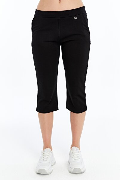 AXXEL Kadın Kapri Siyah Büyük Beden Eşofman Altı K-225