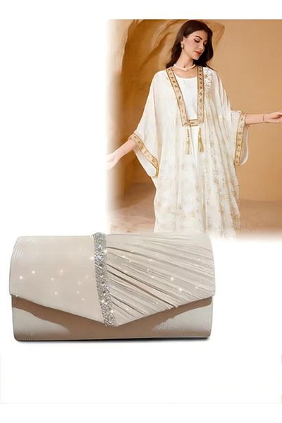 Generic Evening Clutch Bag Versatile Pleated Handbag Exquisite Evening Clutch Bag Banquet Wedding