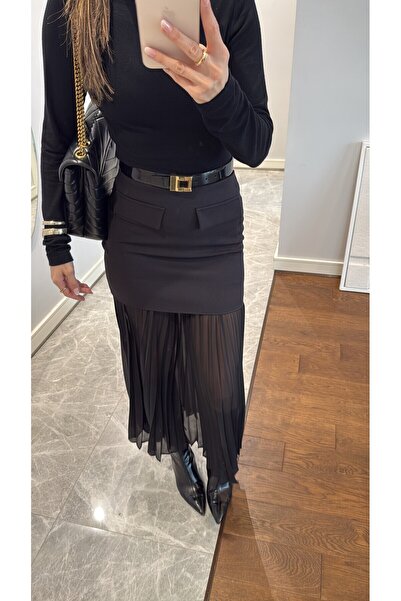 sinemkivanc co FUSTA NEGRA DE TUL CU DETALII DE BUZUUNAR