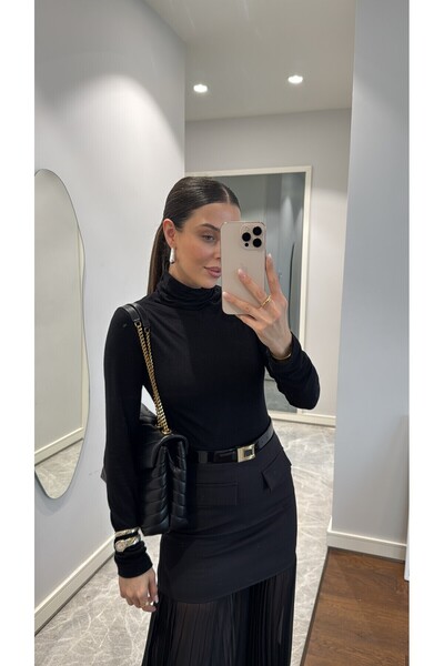 sinemkivanc co FUSTA NEGRA DE TUL CU DETALII DE BUZUUNAR