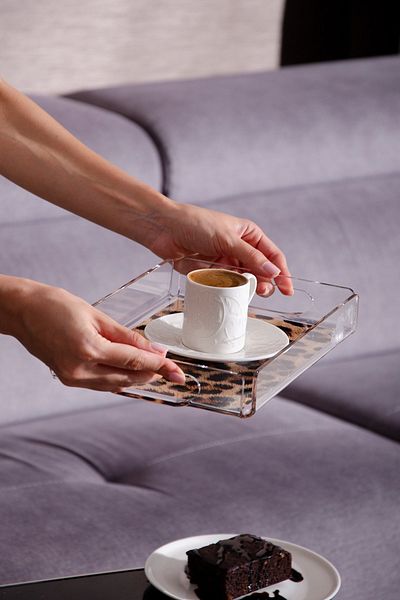 Le murano Wild Leopard Plexiglass Tray S - 26X18 cm