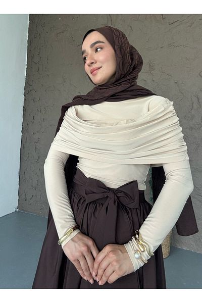 She Olive Bow Tie Hijab Skirt