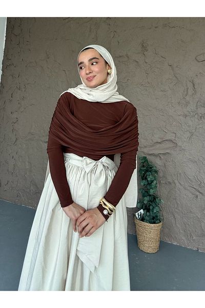 She Olive Bow Tie Hijab Skirt