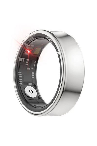 REDz Accessories XO-RS01 Smart Ring, Sleep and Oxygen Monitoring, Heart Rate Monitor, Metallic, Silver