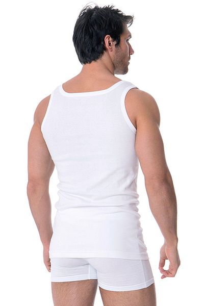 DOREA Men's White 5 Pieces Cotton Ribbed Singlet