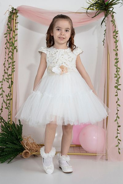 MİNİMONY 1-5 Years Old Student Jacquard Dresses Eid Graduation Wedding Dress and Evening Dress