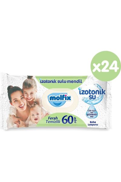 Molfix İzotonik Sulu Mendil Ferah 60 Lı x24 Adet