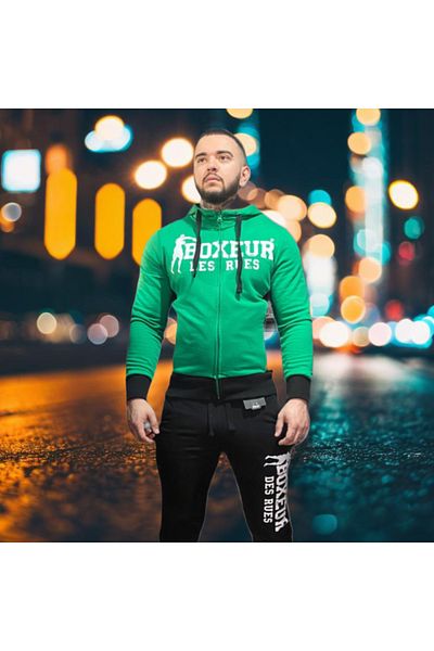 Boxeur Des Rues Trening barbati, Boxeur des Rues, Bumbac Clasic, Verde cu Negru, XS INTL