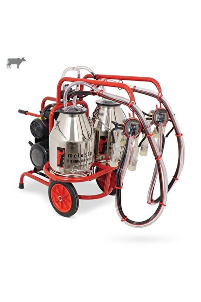 Melasty İkili İnek Süt Sağma Makinesi (Çift Güğümlü) (Paslanmaz-Silikon) (Kuru)