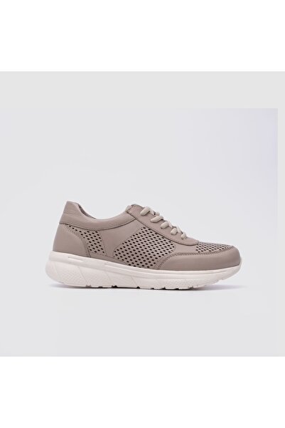 TOGO Bej Hakiki Deri Kadın Comfort Ayakkabı [060256]