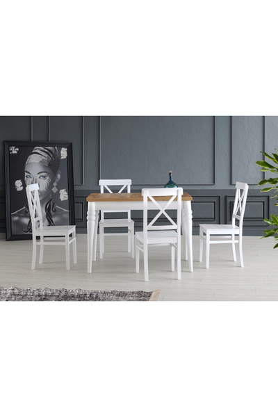 ModernEvveOfis Büyüyen Mutfak Masası Yanlardan Açılır 70x110+60 Topkapı (Ahşap) Ayaklı