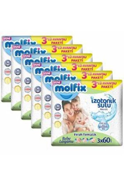 Molfix İzotonik Sulu Mendil Ferah 60 Lı x18 Adet