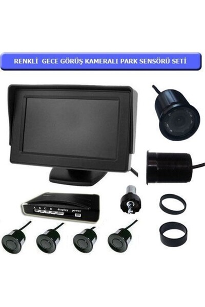 Marka Kameralı Park Sensörü 4 Sensörlü Renkli Gece Görüşlü