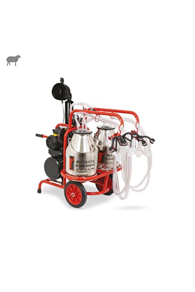 Melasty Dörtlü Koyun Süt Sağma Makinesi (Çift Güğümlü) (Paslanmaz-Silikon) (B...