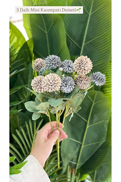 KOZALILAR Yapay Çiçek 5 Dallı Mini Kasımpatı Demeti