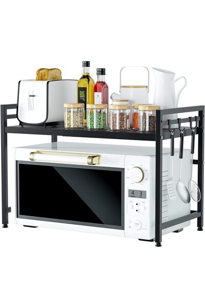 awwaline Raft metalic pentru cuptor cu microunde, reglabil, negru, 40-60 x 36...