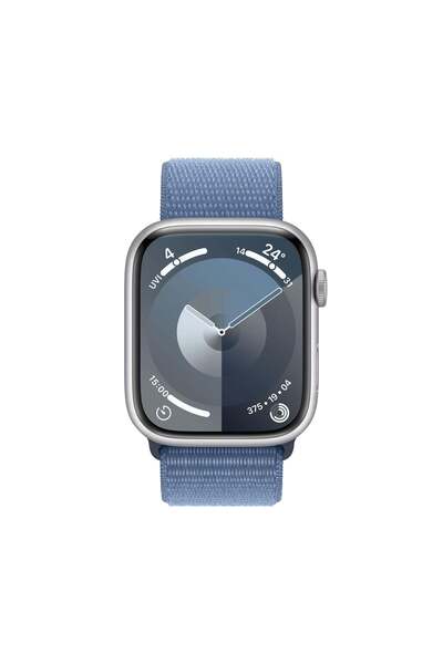 Apple Watch Series 9 GPS 45mm Silver Aluminium Case with Winter Blue Sport Loop