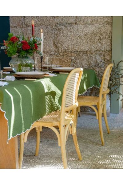 Mariaida home Yeşil Bole Linen Tablecloth 150x250