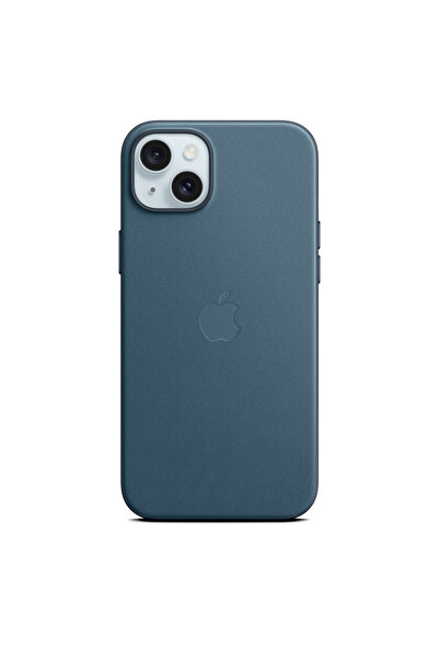 Apple جراب iPhone 15 Plus FineWoven مع MagSafe - أزرق باسيفيك
