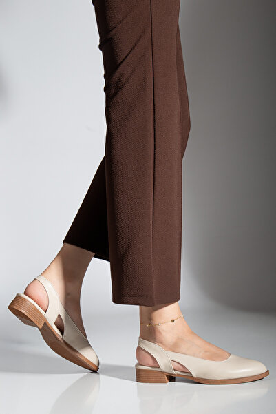 MaskButik Μπεζ παπούτσια με χαμηλό τακούνι Pore Skin