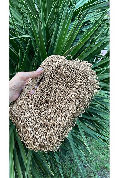 WOMANBAG Handmade Wicked Tassel Clutch Hand Bag (40X20Cm)