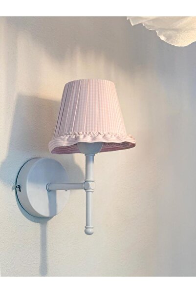 Maison Avf Pinky Pembe Pötikare Kablosuz Pilli Duvar Aydınlatması Aplik - Alt Beyaz