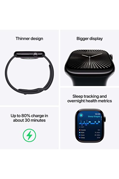 Apple Apple Watch Series 10 GPS 46mm Rose Gold Aluminium Case with Light Blush Sport Band - M/L