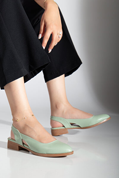 MaskButik Παπούτσια Pore Skin με χαμηλό τακούνι πράσινο μέντας