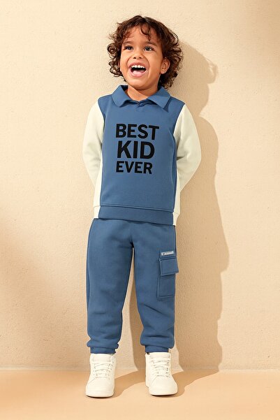 ESİLA KİDS Boys' Suit Tracksuit Set Sweat & Cargo Pocket Bottom 2-Piece Sport...