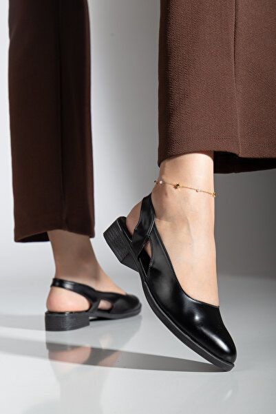 MaskButik Pore Cilt Kısa Topuk Ayakkabı Siyah