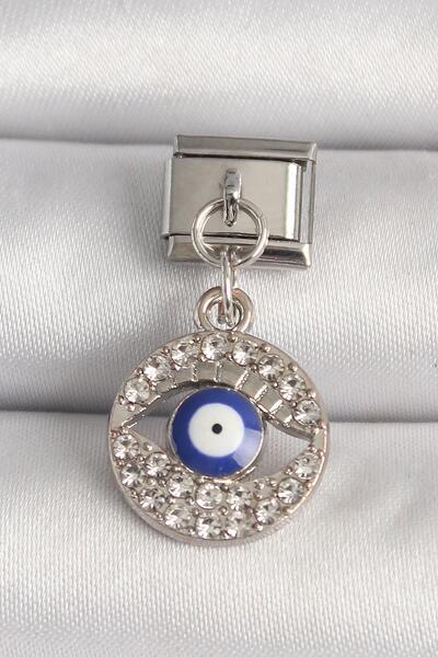 Celira Steel Silver Color Zircon Stone Eye Model Evil Eye Bead Detail Nomination