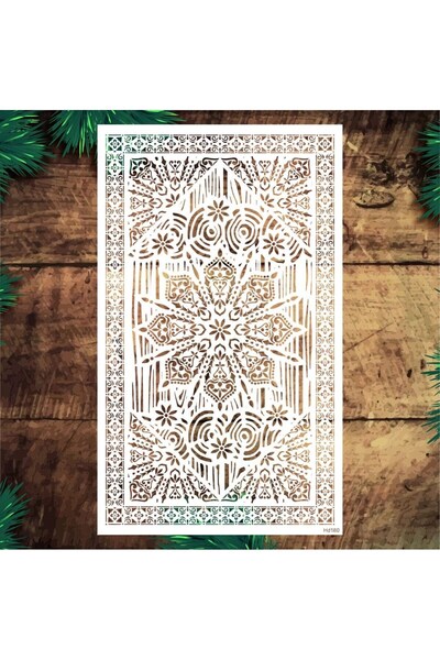 STENCİLTASARIM Stencil Tasarım Hd180 Kilim 80*125 Cm Duvar Ahşap Cam Boyama D...