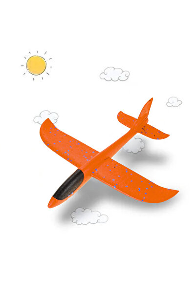 KanatGo Turuncu Çocuk Köpük Uçak Oyuncak - El Planörü, Elle Atılan Eğlenceli ve Dayanıklı Uçan Oyuncak Uçak