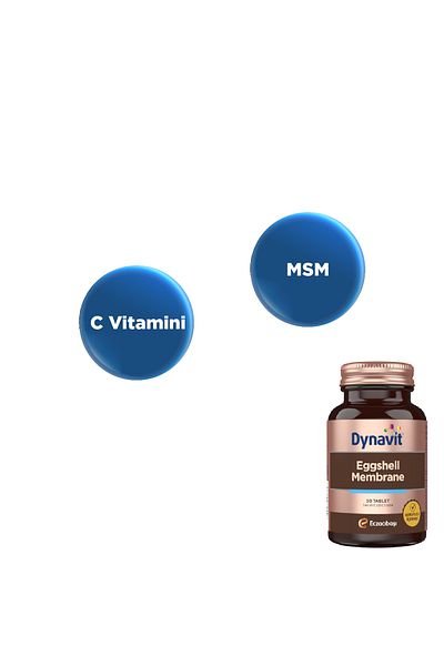 Dynavit Eggshell Membrane Eggshell Membrane, Supplement Food Containing Turmeric and Manganese 30 Tablets