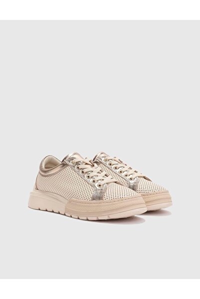 İLVİ Sylla Hakiki Deri Kadın Bej Spor Ayakkabı