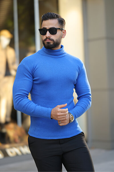 ribac 5'li Erkek Likralı Boğazlı Kazak