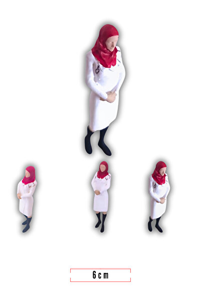 3deepdesign 3D Reçine 6 Cm Tesettürlü Doktor Figürleri - Teraryum & Maket Dok...