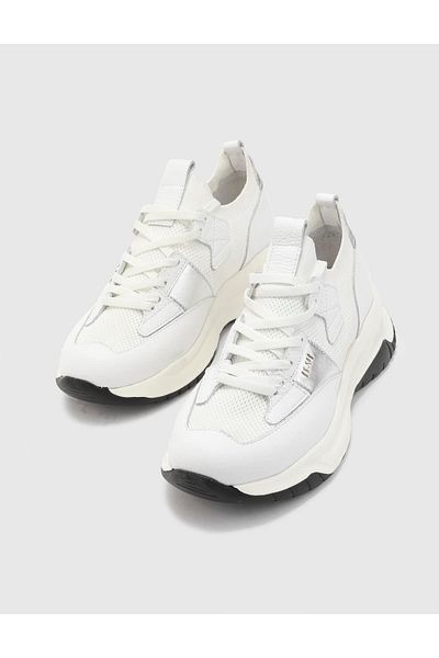 İLVİ Kenway Genuine Suede Leather Knitwear Women's White Sports Shoes