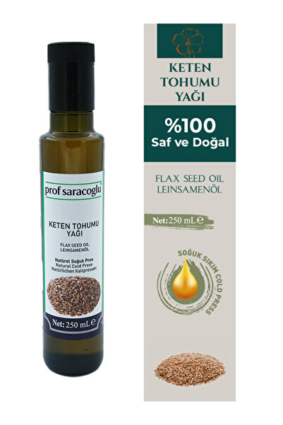 prof saracoglu Soğuk Sıkım Keten Tohumu Yağı %100 Saf Ve Doğal 250 ml