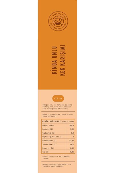 Cey Natural Foods Kinoa Unlu Kek Karışımı – Glutensiz ve Rafine Şekersiz Kek Karışımı (265 g)