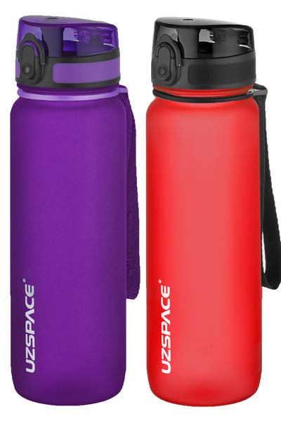 Uzspace طقم قارورة تريتان مكون من قطعتين سعة 800 مل و14 خيارًا مختلفًا للألوان