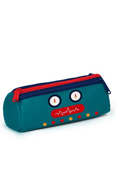 Coral High Geantă pentru stilou cu trei compartimente cu model robot bleumarin pentru copii 22324