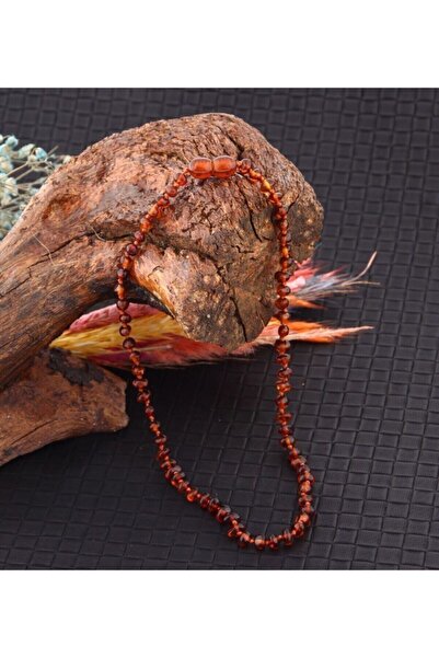 Deniz Doğal Taş Sertifikalı ( Taşlar) Doğaltaş Bebek Kolye - Kehribar