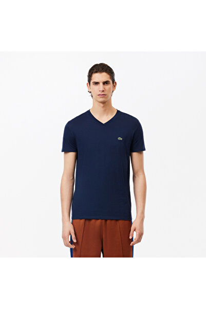 Lacoste Erkek Regular Fit V Yaka Lacivert T-Shirt