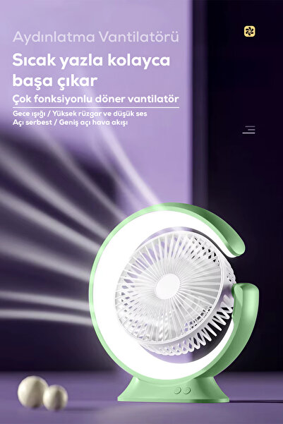 Arfseb Dönebilen Ayarlanabilir Kafalı Ergonomik Led Fan