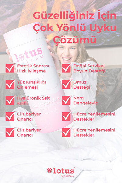 Viscofoam Lotus Beauty Pillow Anti-Wrinkle Orthopedic Beauty Pillow Orthopedic Pillow Hyaluronic Acid